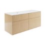 Grade A2 - 1250mm Wooden Fluted Wall Hung Double Countertop Vanity Unit - Matira