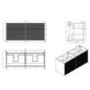 1250mm Black Wooden Fluted Wall Hung Countertop Double Vanity Unit with Square Basin - Matira