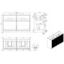 1250mm Black Wooden Freestanding Countertop Double Vanity Unit - Matira