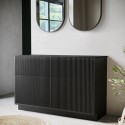 BUN/MATI1240FSBL/89795 1250mm Black Wooden Freestanding Countertop Double Vanity Unit - Matira
