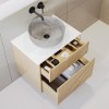 650mm Wooden Wall Hung Countertop Vanity Unit with Stone Effect Basin - Matira