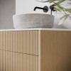 650mm Wooden Wall Hung Countertop Vanity Unit with Stone Effect Basin - Matira