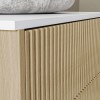 650mm Wooden Wall Hung Countertop Vanity Unit with Stone Effect Basin - Matira