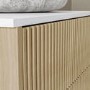 Grade A1 - 650mm Wooden Wall Hung Countertop Vanity Unit with Stone Effect Basin - Matira