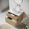 650mm Wooden Wall Hung Countertop Vanity Unit with Round Basin - Matira