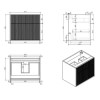 650mm Wooden Wall Hung Countertop Vanity Unit with Round Basin - Matira
