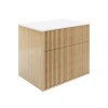 650mm Wooden Wall Hung Countertop Vanity Unit with Stone Effect Basin - Matira