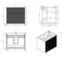 650mm Black Wooden Fluted Wall Hung Countertop Vanity Unit with Round Basin - Matira