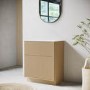 Grade A2 - 650mm Wooden Fluted Freestanding Countertop Vanity Unit - Matira