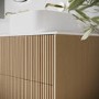 Grade A2 - 650mm Wooden Fluted Freestanding Countertop Vanity Unit - Matira