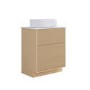 650mm Wooden Fluted Freestanding Countertop Vanity Unit with Square Basin - Matira