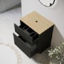 650mm Black Wooden Freestanding Countertop Vanity Unit with Wood Effect Worktop - Matira