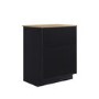 650mm Black Wooden Freestanding Countertop Vanity Unit with Wood Effect Worktop - Matira