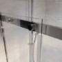 1000x800mm Chrome Frameless Fluted Glass Sliding Shower Enclosure Left Hand - Matira