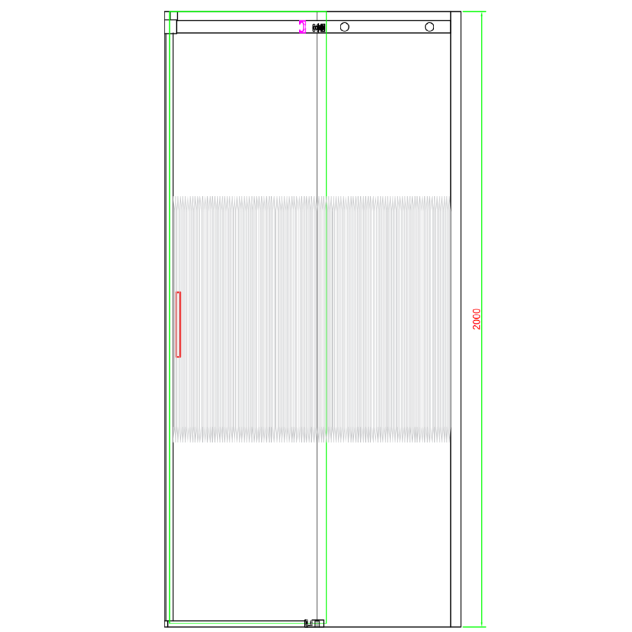 1000x800mm Ribbed / Fluted Glass Sliding Shower Enclosure Left Hand - Matira