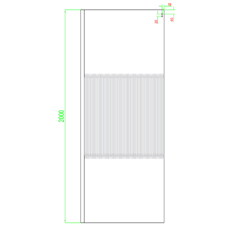 1000x800mm Ribbed / Fluted Glass Sliding Shower Enclosure Left Hand - Matira