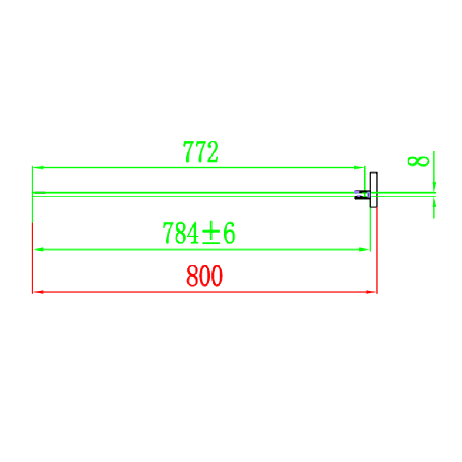 1000x800mm Ribbed / Fluted Glass Sliding Shower Enclosure Right Hand - Matira