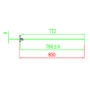 Ribbed / Fluted Glass 1200x800mm Sliding Shower Enclosure Left Hand - Matira