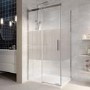 1200x800mm Chrome Frameless Fluted Glass Sliding Shower Enclosure Right Hand - Matira