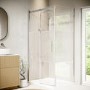 1200x800mm Chrome Frameless Fluted Glass Sliding Shower Enclosure Right Hand - Matira