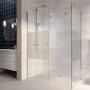 1400x900mm Chrome Frameless Fluted Glass Glass Walk in Shower Enclosure - Matira