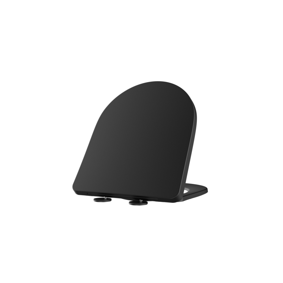 Matt Black Close Coupled Closed Back Toilet with Sink on Top & Black Fittings Cloakroom Suite - Legend