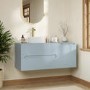1200mm Blue Fluted Wall Hung Countertop Vanity Unit with Basin - Melbourne
