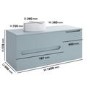 1200mm Blue Fluted Wall Hung Countertop Vanity Unit with Basin - Melbourne