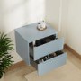 600mm Blue Fluted Wall Hung Countertop Vanity Unit - Melbourne