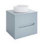 600mm Blue Fluted Wall Hung Countertop Vanity Unit with Basin - Melbourne