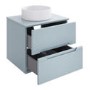 600mm Blue Fluted Wall Hung Countertop Vanity Unit with Basin - Melbourne
