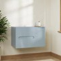 800mm Blue Fluted Wall Hung Countertop Vanity Unit - Melbourne