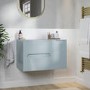 800mm Blue Fluted Wall Hung Countertop Vanity Unit - Melbourne
