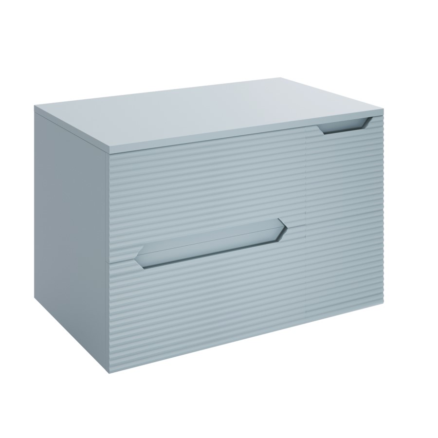 800mm Blue Fluted Wall Hung Countertop Vanity Unit - Melbourne