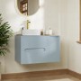 800mm Blue Fluted Wall Hung Countertop Vanity Unit with Basin - Melbourne