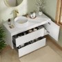 1200mm White Fluted Wall Hung Countertop Vanity Unit with Basin - Melbourne