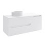1200mm White Fluted Wall Hung Countertop Vanity Unit with Basin - Melbourne