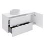 1200mm White Fluted Wall Hung Countertop Vanity Unit with Basin - Melbourne
