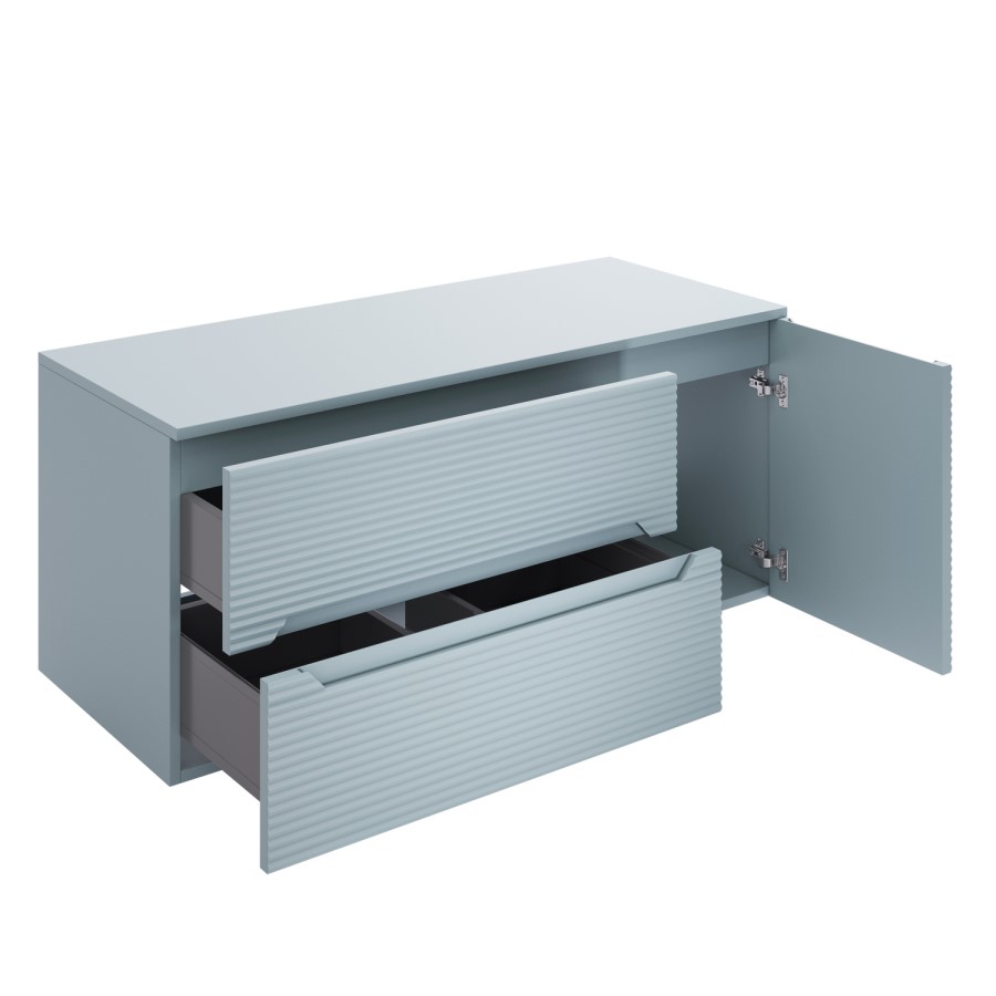 1200mm Blue Fluted Wall Hung Countertop Vanity Unit - Melbourne