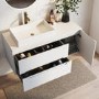 1200mm White Fluted Wall Hung Countertop Vanity Unit with Basin - Melbourne