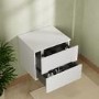 600mm White Fluted Wall Hung Countertop Vanity Unit - Melbourne