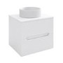 600mm White Fluted Wall Hung Countertop Vanity Unit with Basin - Melbourne 