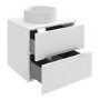 600mm White Fluted Wall Hung Countertop Vanity Unit with Basin - Melbourne 
