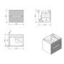 600mm White Fluted Wall Hung Countertop Vanity Unit with Basin - Melbourne 