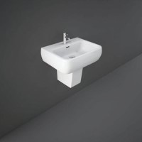 Rak Ceramics Rectangular Semi Pedestal Basin 520mm 1 Tap Hole