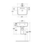 Rak Ceramics Rectangular Semi Pedestal Basin 520mm 1 Tap Hole
