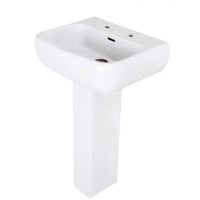 Rak Ceramics Rectangular Pedestal Basin 520mm 2 Tap Hole