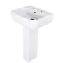 Rak Ceramics Rectangular Pedestal Basin 520mm 2 Tap Hole
