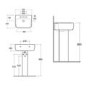 Rak Ceramics Rectangular Pedestal Basin 520mm 2 Tap Hole