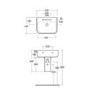 Rak Ceramics Rectangular Semi Pedestal Basin 520mm 2 Tap Hole